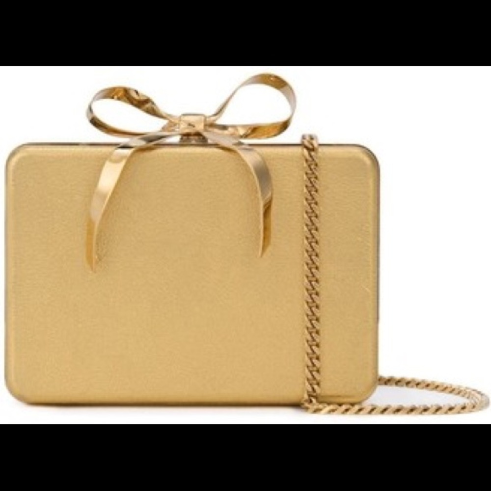ISO - Oscar de la Renta Rogan Gold Bow Clutch